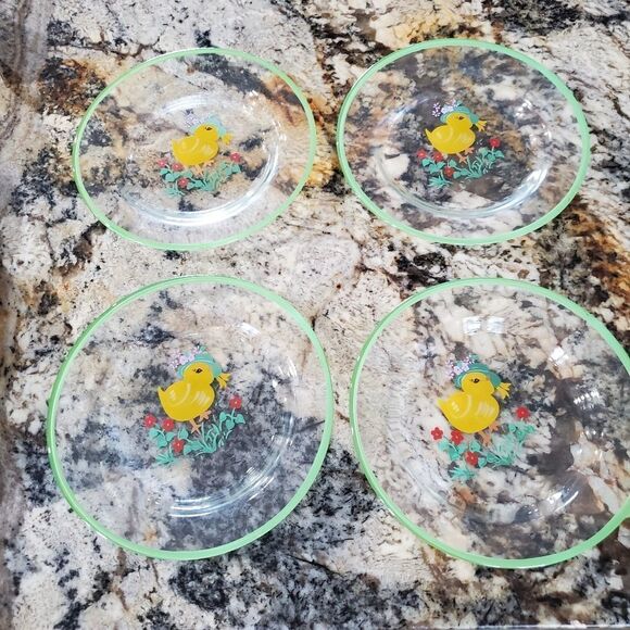 Set of four glass plates - Picture 3 of 4